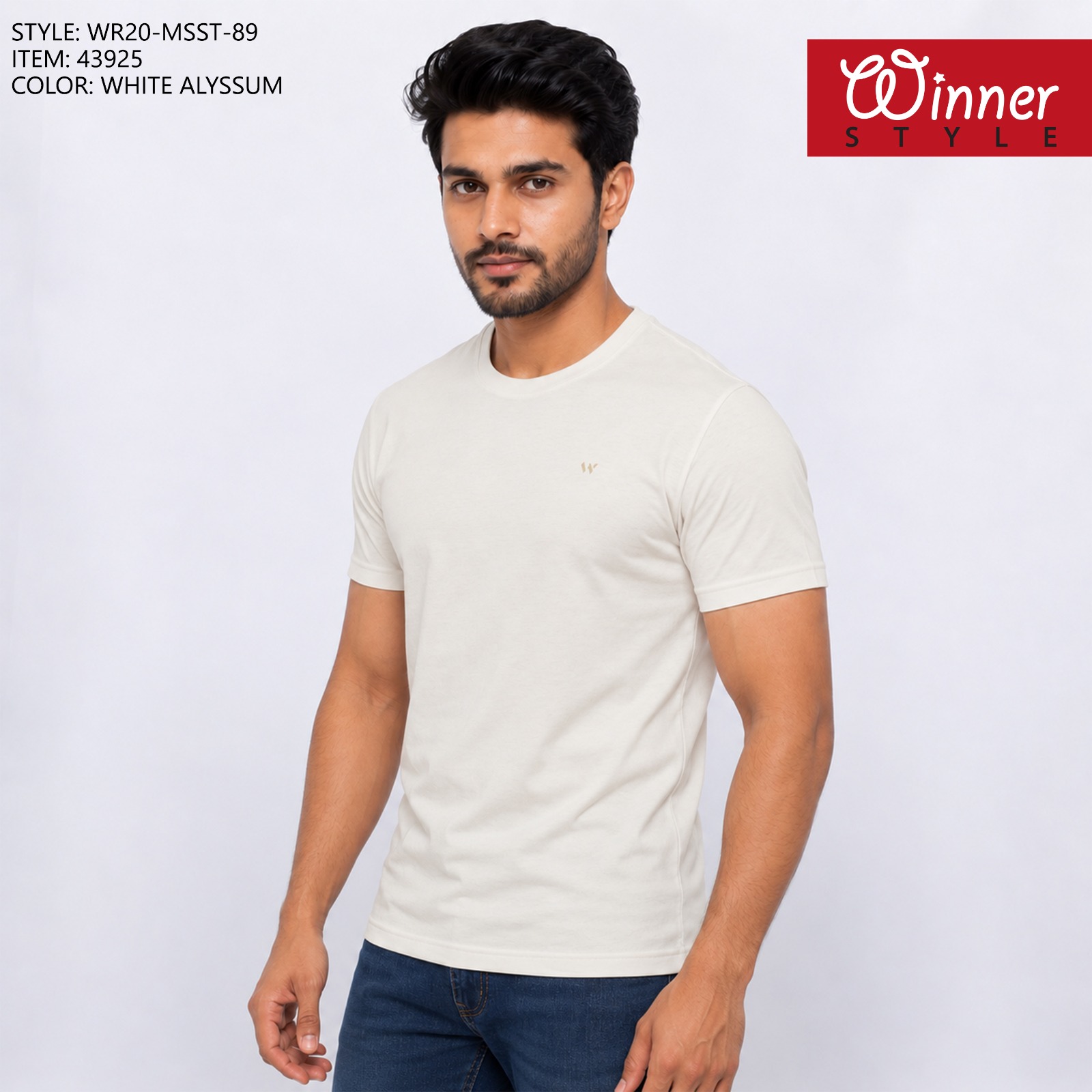 Winner Solid T-Shirt (White)